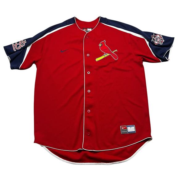 Vintage Nike Authentic St. Louis Cardinals MLB Baseball Red Jersey Men  Sz Large - Picture 1 of 10